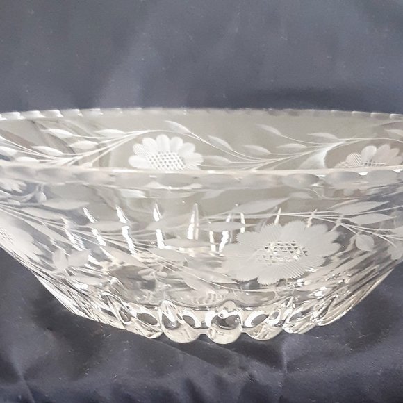 VTG W.J. Hughes Cornflower Bowl 9.5" New Martinsville 'Radiance' Pattern 9.5" - Picture 9 of 9